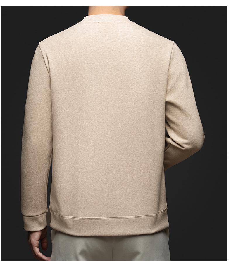 Men's 2025 Winter Fashionable Round Neck Long Sleeve Hoodie - Trendy, Versatile Solid Color Casual Wear