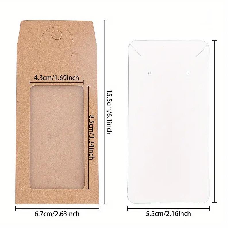 WTEMPO Birthday Wedding Rectangular Foldable Paper Jewelry Display Packaging Boxes Clear Window Party Decor Treat Gift Boxes with Inside Card
