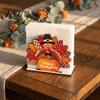 Rustic Thanksgiving Centerpiece Gnome Turkey Napkin Holder, Wooden Table Storage Rack, Shaped Tissue Organizer Autumn Holiday Tabletop Holder