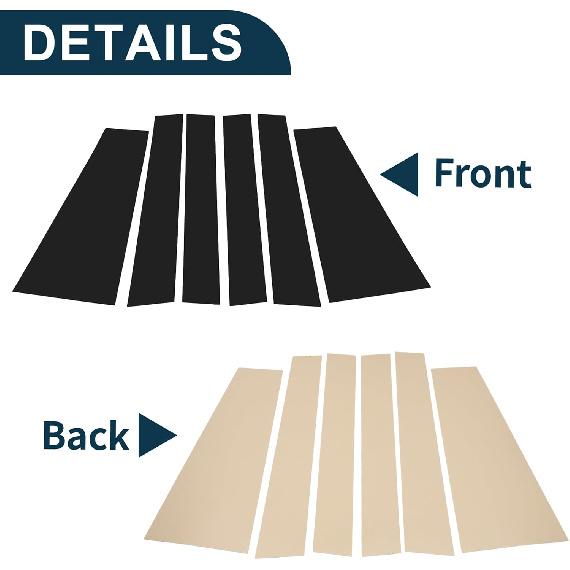 Door Pillar Window Trim for Toyota Sienna 2021-2023 Anti Scratch Sticker Pillar Posts Door Outer Exterior Cover Black 6 Pcs