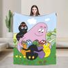 Barbapapa Barbamama Family Flannel Blanket Warm Throw Blanket for Couch Bed Travel Print Bedspread Sofa Bed Cover