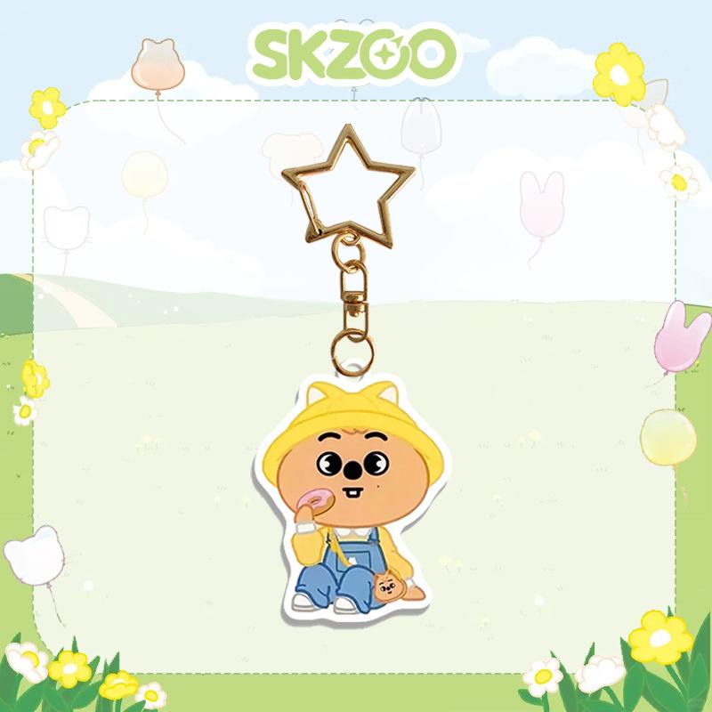 Stray Kids SKZOO Kindergarten Acrylic Keychain, Cute Cartoon Star Clasp Bag Pendant, Kpop Fan Collection Gift For Stay