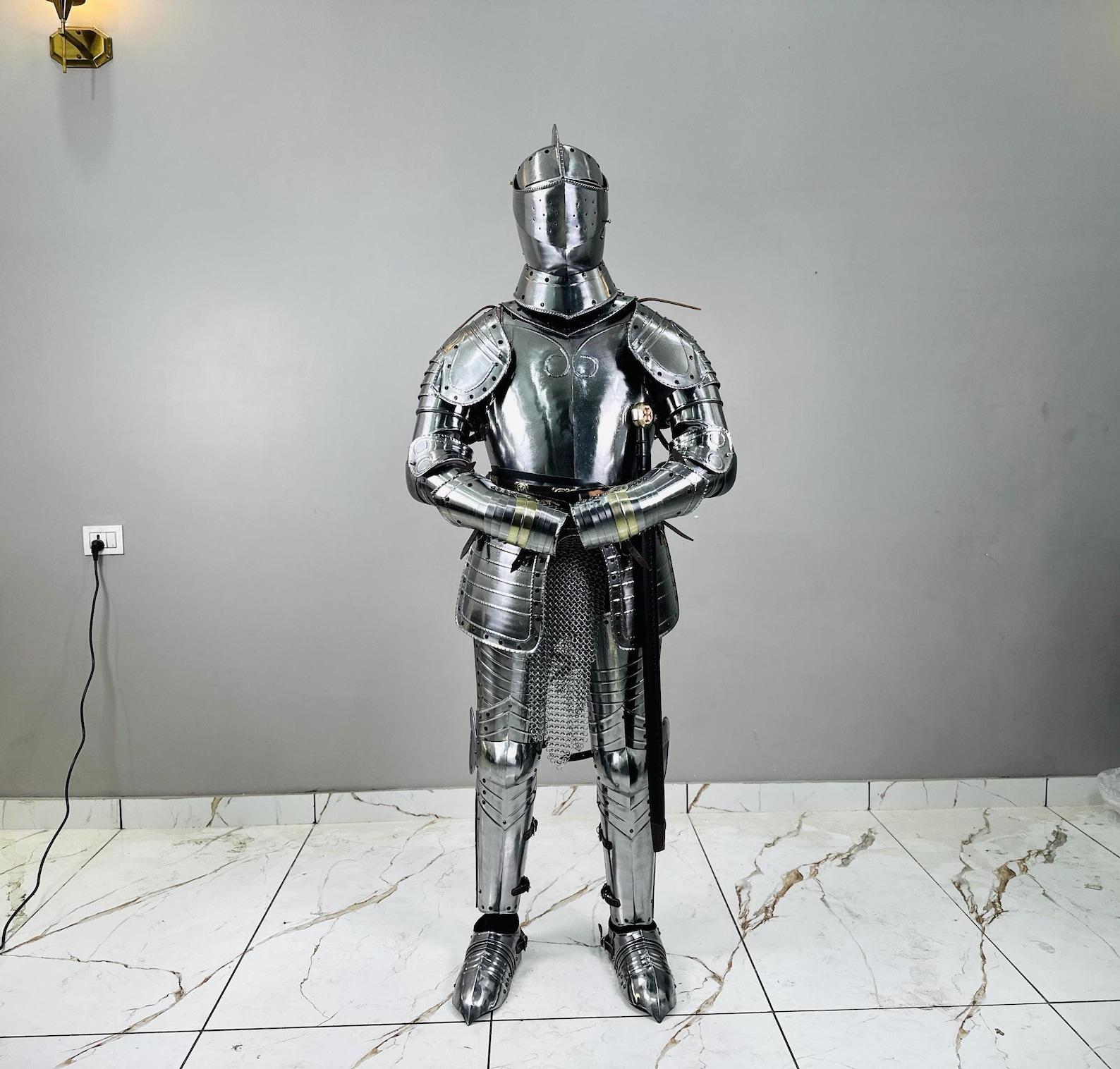 15th Century German Gothic Full Armor Set – Medieval Crusader Knight Outfit M