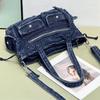 Denim Women's Bag Tote Bag 2026 New Washed Denim Women's Handbag American Retro Bag Old Fashion Shoulder Bag
