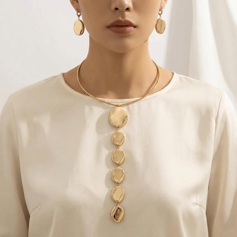 Metal Style Exaggerated Pendant Jewelry Set Y-Shape Women's Jewelry Set Fashion Jewelry Set  Girl