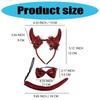 Halloween Devil Horn Headbands With Red Bows Ties Tails 3Pcs Cosplay Costume Party Dressing Up Accessories