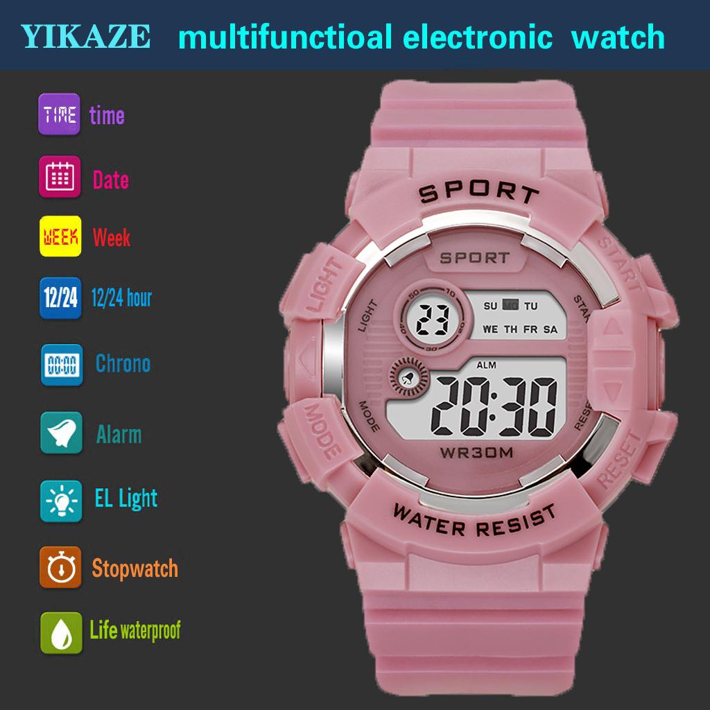 Kids Watches Fashion Luminous Waterproof Alarm Clock  Watches Boys and Girls Student Smart Electronic Watch Gift