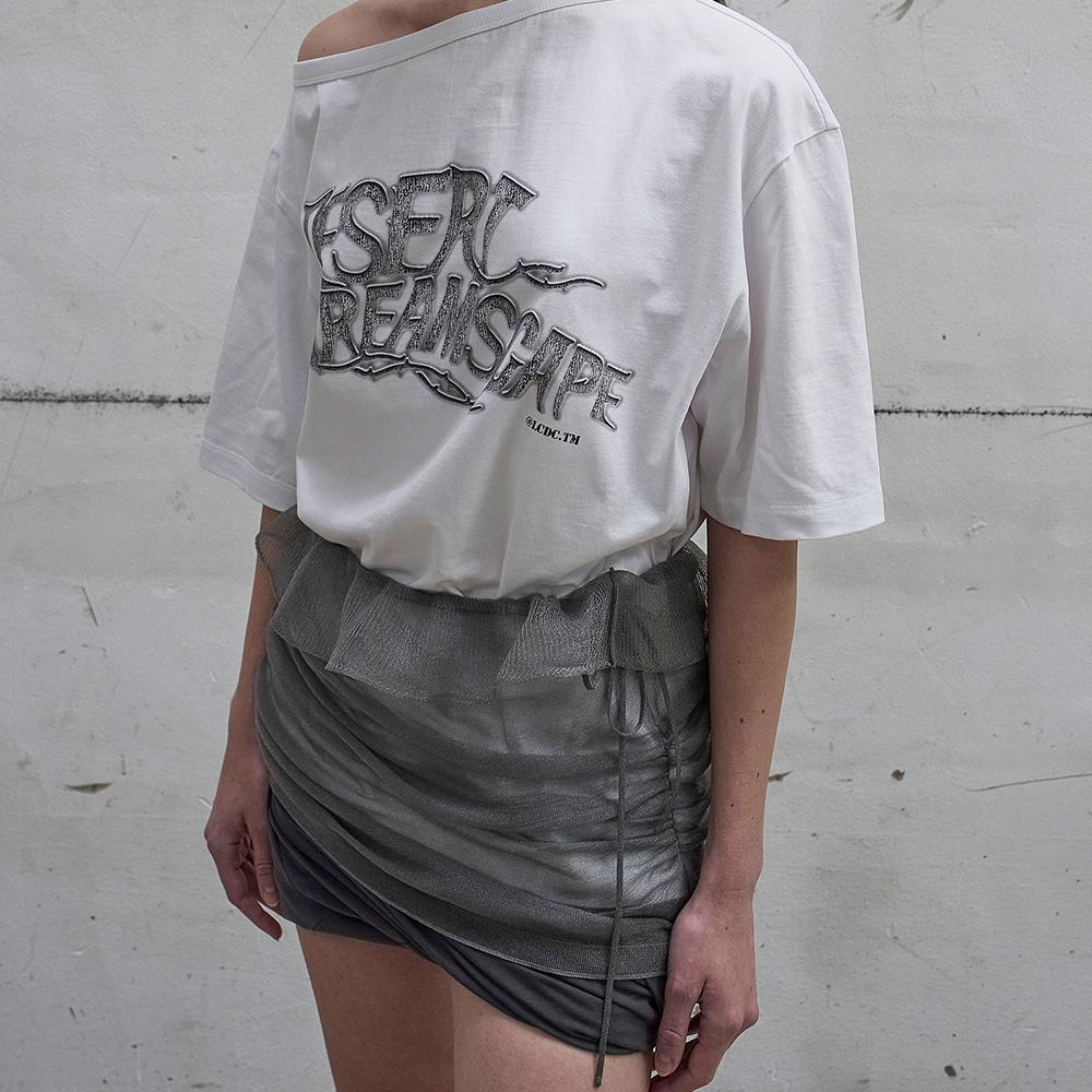 Lcdc Tm Sheer Frill Layered Knit Skirt (Grey)