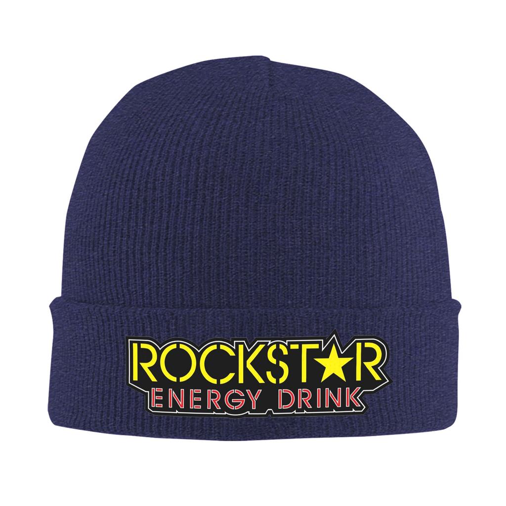 Rockstar Energy Drink Warm Knitted Cap Winter Knit Bonnet Hat Skullies Beanies Hip Hop Caps for Unisex