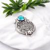 Naturlig Blå Apatit Ädelsten 925 Sterling Silver Designad Handgjord Hänge1.63" CP-22-09