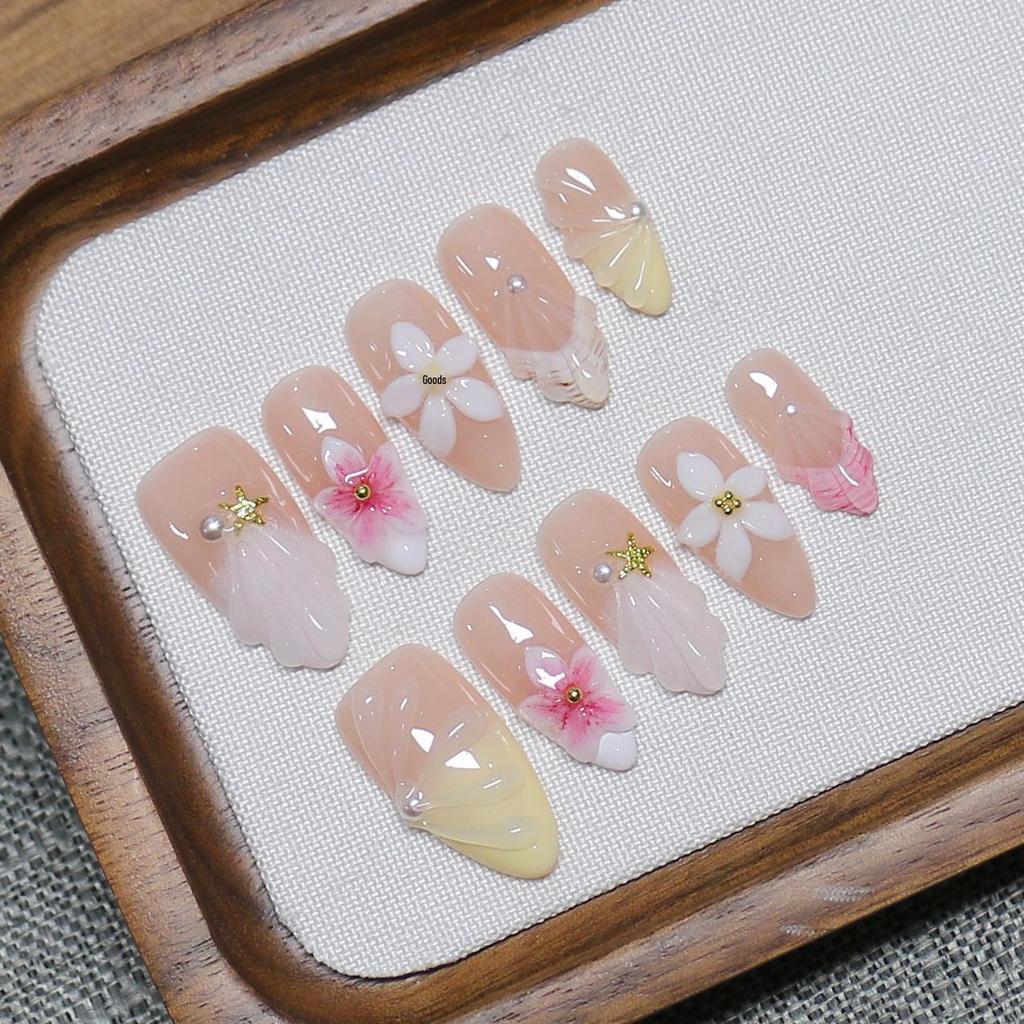 Hand-Painted French Carved Long Pointed Nails - Exquisite, Popular, High-End Wearable Art
