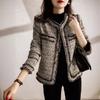 Französische Tweedjacke im kleinen Duftstil für Damen im Frühling und Herbst, exquisites Wolloberteil, kurz