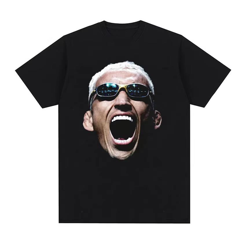 Limited Edition Charles Oliveira Large Face Pattern Tshirt Men Harajuku 2026 Springsummer Cotton Printed Shortsleeved top