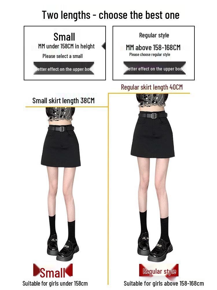 2024 Grauer Schlankmachender A-Linien Bleistift-Midirock mit Hoher Taille für Damen