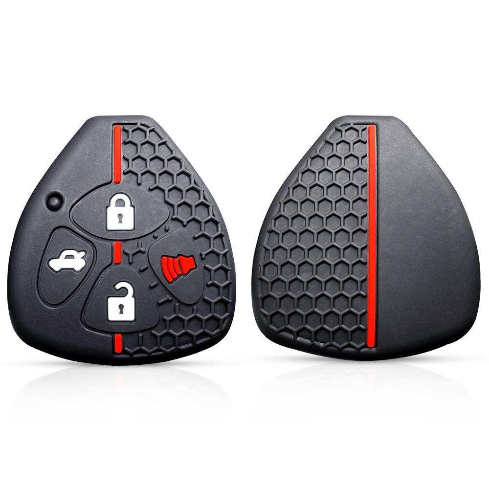 Schlüsselanhängerhülle für Toyota Yaris/Vitz Auris Mk I 2007 Corolla Verso Hilux 7 RAV4 Porte Camry Autoschlüsselhülle Schlüsselanhänger 2/3/4 Tasten