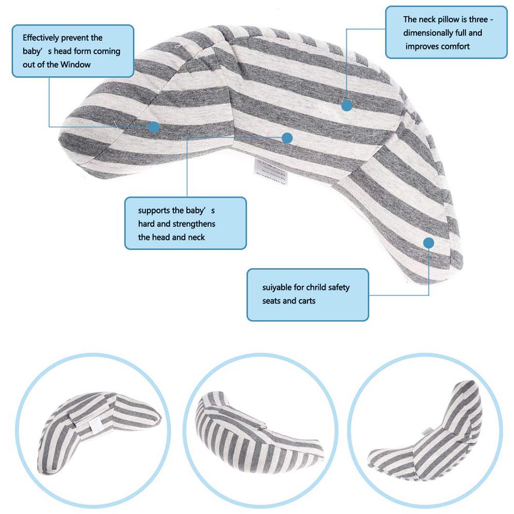 Car Travel Pillow For Children And Adults, Compatible With All Cars(Gray)