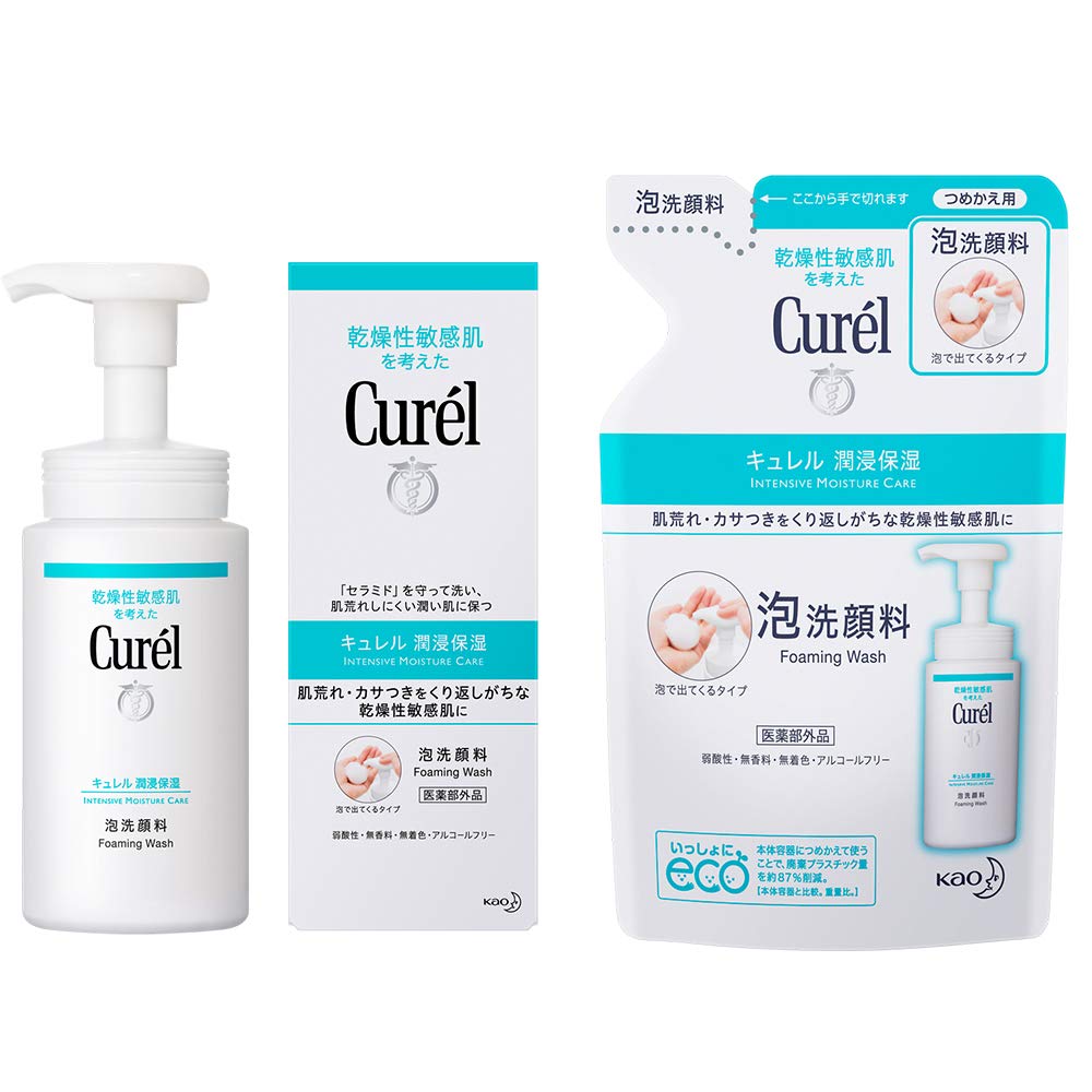 Curel Foaming Facial Cleanser 150ml Refill 130ml
