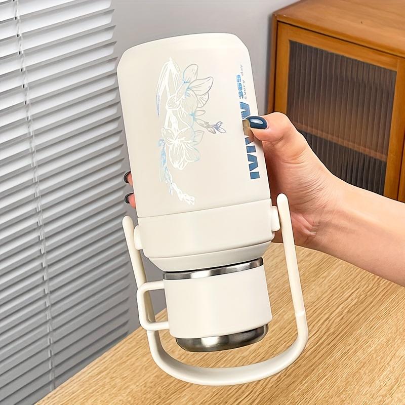 800ml Stainless Steel Insulated Water Bottle with Lid and Handle Multi-Purpose Large Capacity Leakproof for Travel Office School