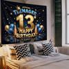 Fabric 13th birthday background party banner featuring birthday and design suitable for event decoration