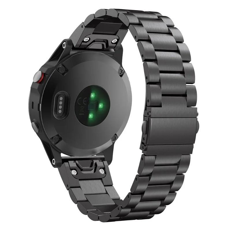 Quickfit Stainless Steel Watch Strap + Protection Case for Garmin Tactix 8 Instinct 3 Descent G2/G1