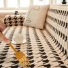 Multipurpose Velvet Cloth Sofa Cushion Blanket Houndstooth Dustproof Towel for Living Room Furniture Decor Tapestry Couch Cover