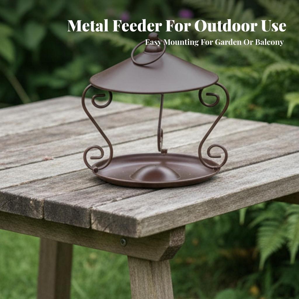 Hanging Bird Feeder Open with Tray Heavy-Duty for Garden