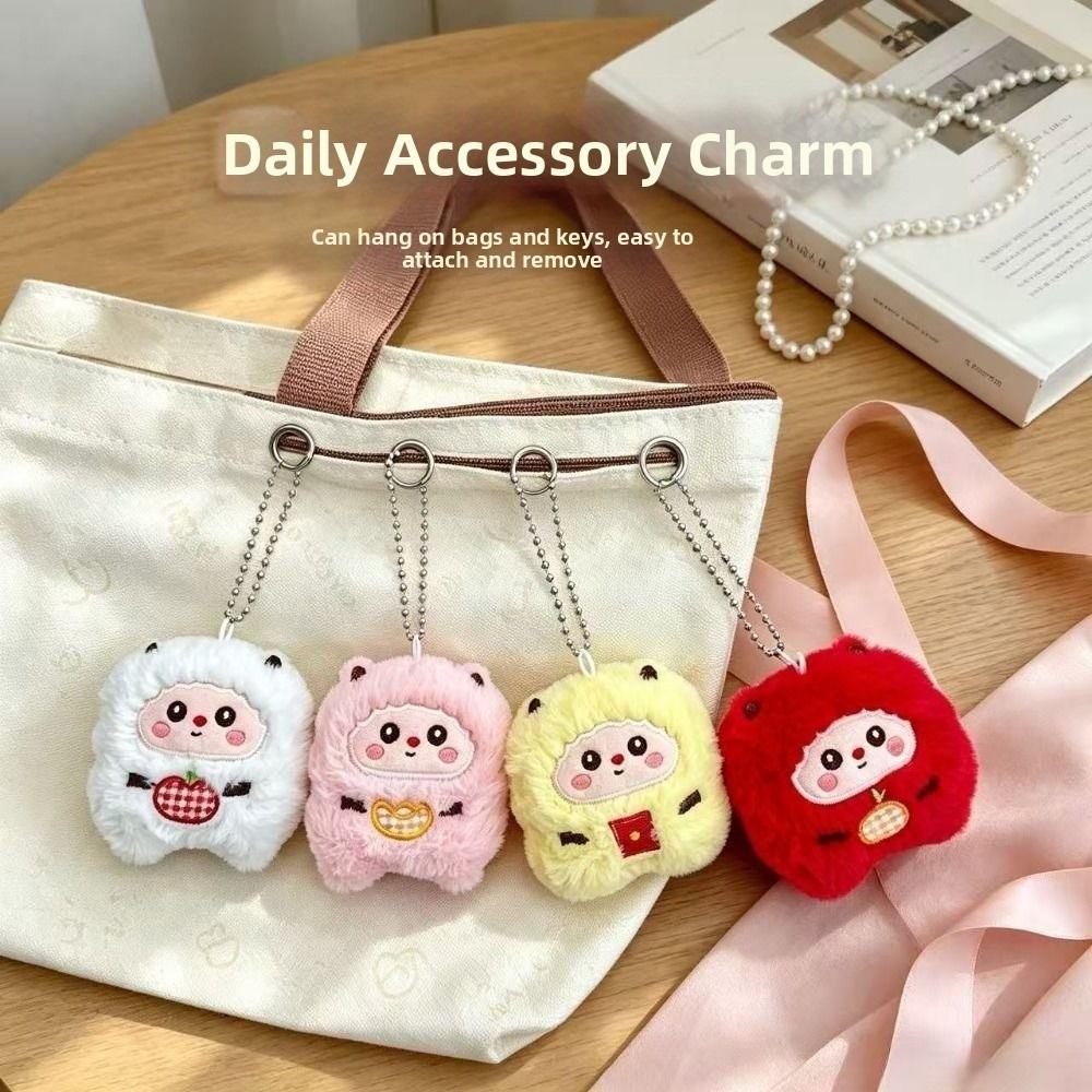 Squeaky Sheep Hanging Ornament Soft Plush Squeezing Plush Doll Lamb Keychain New Year Gift