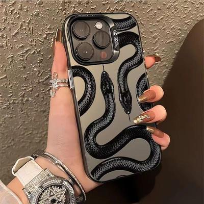 European & American Style Dark Double Snakes Phone Case for iPhone 12/13/14/15 Pro Max/16