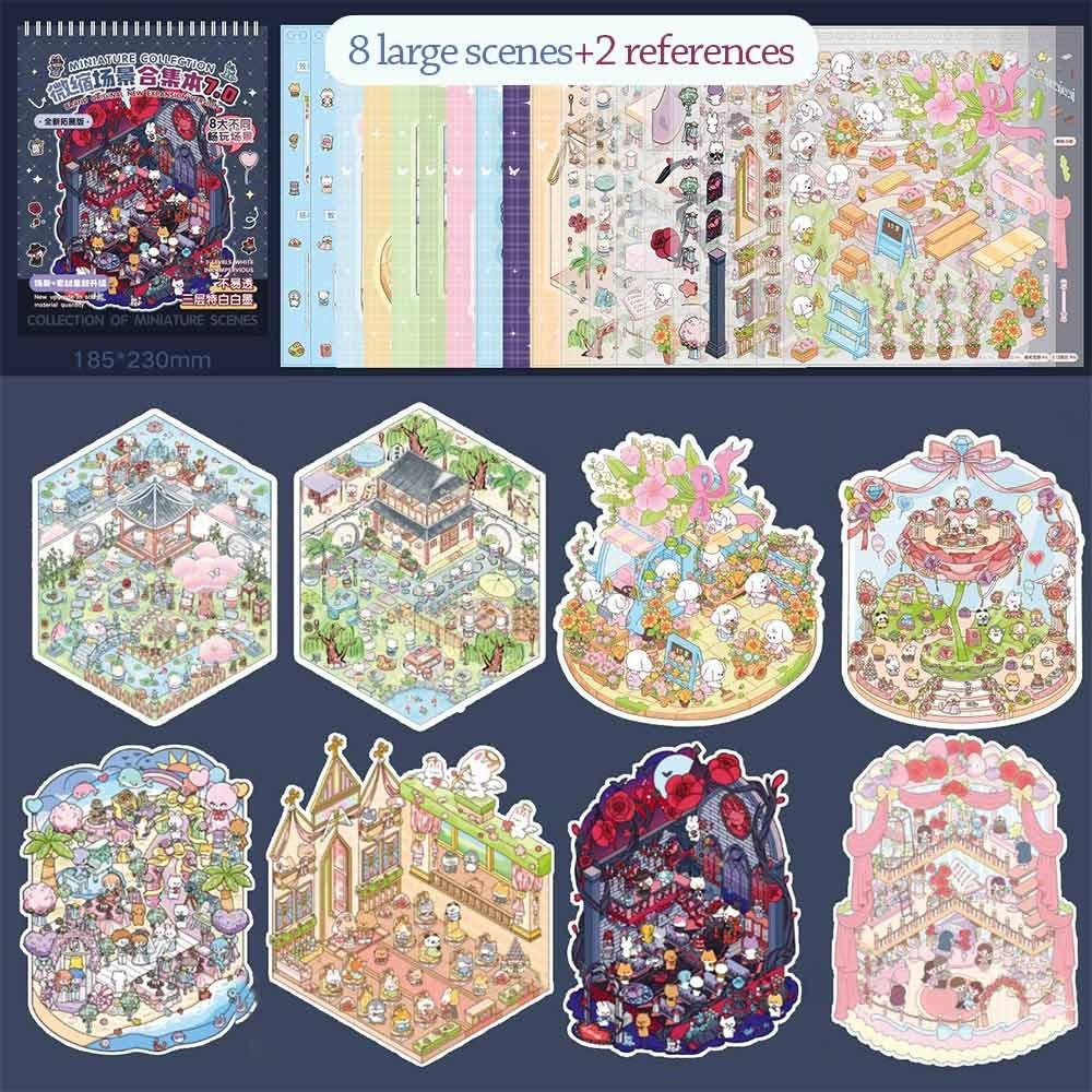 5.0 City Series Miniature Collection Stickers PET Sticker Paper Scrapbooking Material Landscaping Stickers Book Girl Design