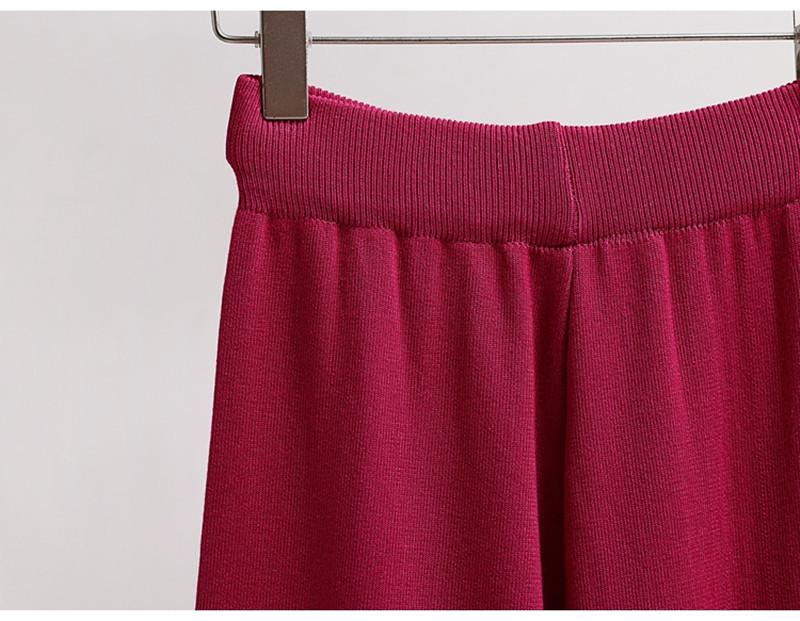 Women's Casual Fashion Two-Piece Suit: Knitted Top & Wide-Leg Trousers