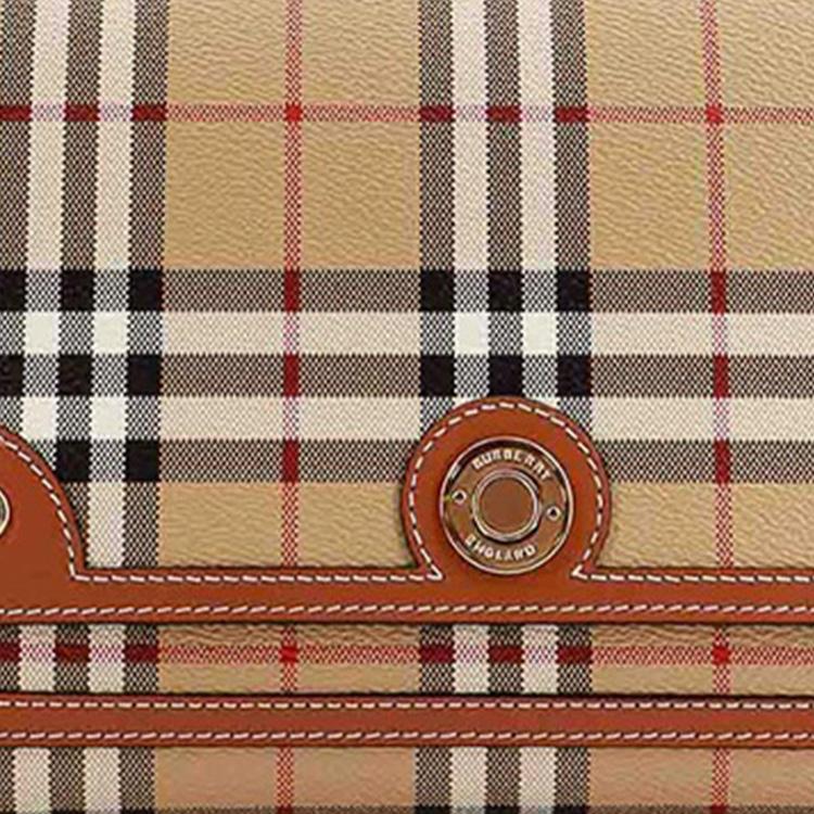 Burberry Vintage Check Leather Crossbody Bag, Luxury Gold-Tone Hardware Adjustable Strap Shoulder Bag for Women Daily Commute & Casual Outing 80920671
