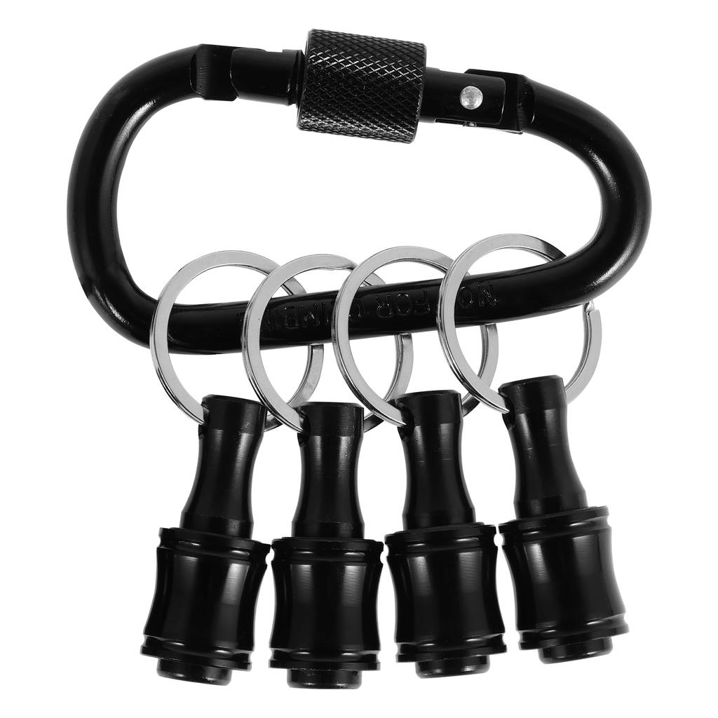 Bit Holder With Carabiner 1/4"Hex Shank Alloy Screwdriver Bits Holder Quick-change Extension Bar Keychain Drill Screw Adapter