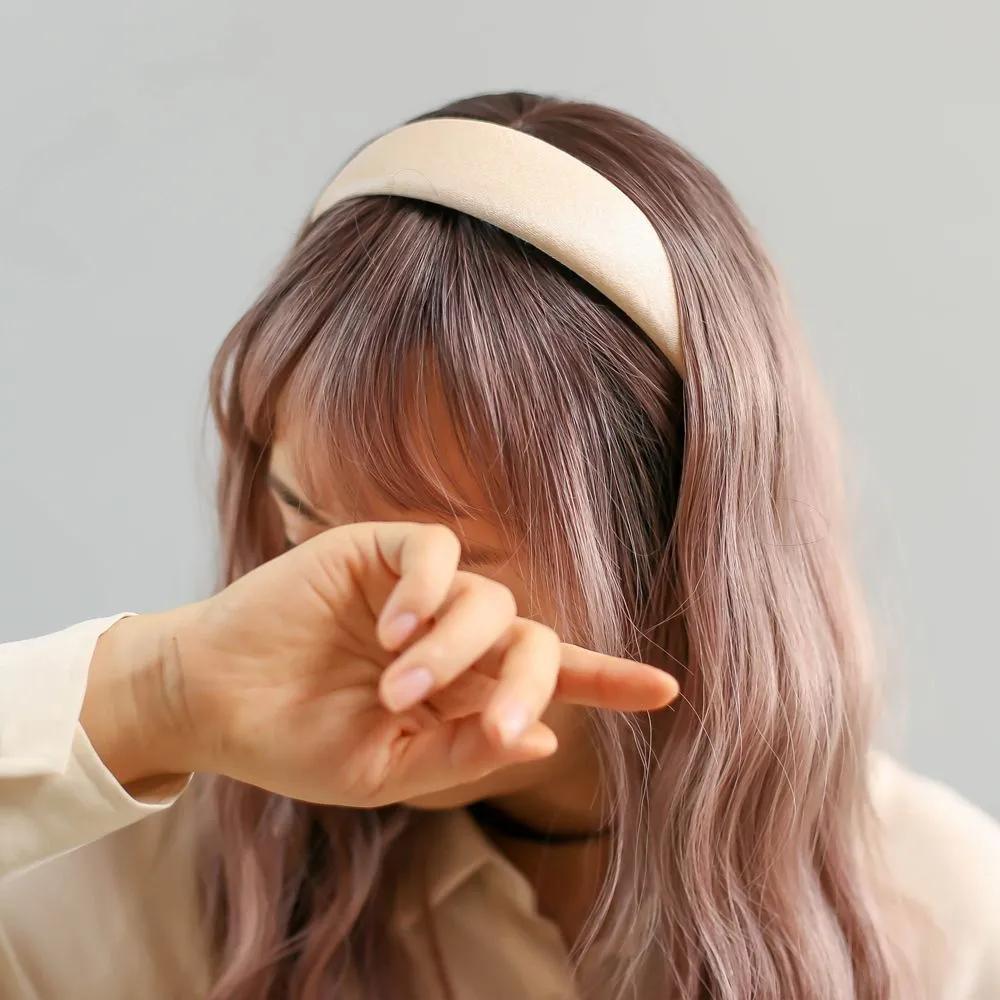 Plain Headband Plain Headband Angel Shushu Satin Pearl Volume Hairband Ivory Ju Vidastory