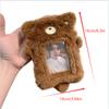 Cute Bear Plush Card Holder Idol Photo Display Card Case Keychain Pendants Bag Ornaments Girly Backpack Charm Kids Birthday Gift