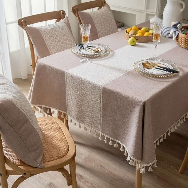 Nordic Fresh Fabric Tablecloth Simple Modern High-end Light Luxury Rectangular Dining Table Cloth Coffee Table Cloth And