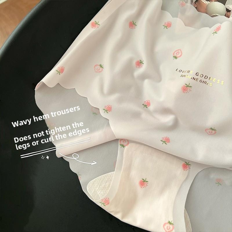 Lady Summer Ultra Thin Lovely Ice Silk Without Trace Speed Dry Pure Cotton Antibacterial File Waist Triangle Briefs