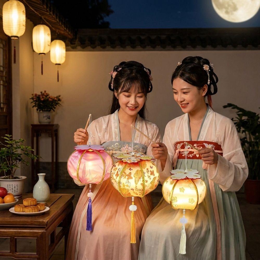 with Tassel Chinese Persimmon Light Traditional Portable Glowing Lamp  Mid Autumn