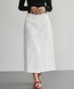 HYFVE Slim A-Line Belted Cotton Long Skirt