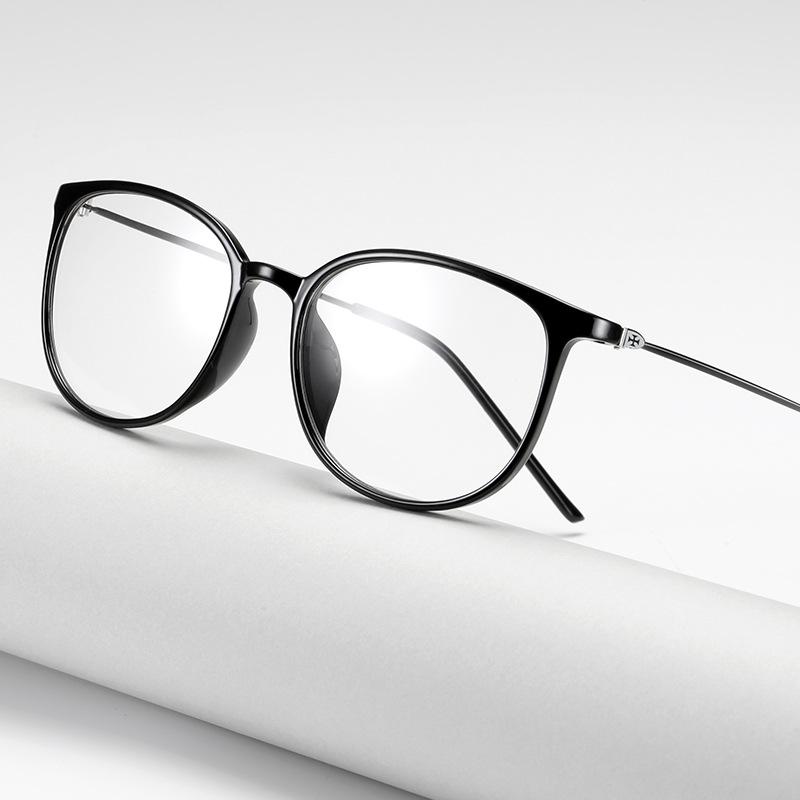 Myopie-Brille für Damen Herren Mode Dünner Rahmen Retro Blaulichtfilternde Brille -1,0 bis -6,0