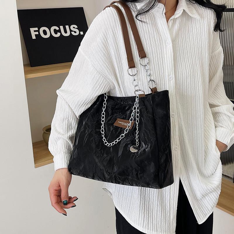 Fashionable Black Pink Beige Tote Bag With Unique Design Ideal For Students And Commuting