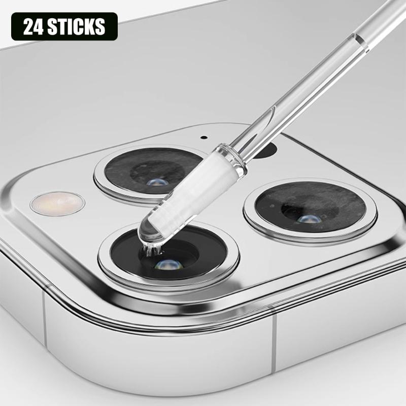 24pcs Lens Cleaning Tool Resin Stick Efficient Dust & Fingerprint Removal Simple Operate for Phone Camera Lens Screen