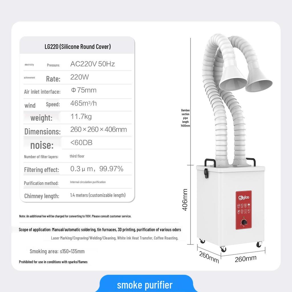 Laser Soldering Fume Purifier & Desktop Smoke Extractor Device