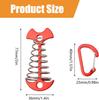 10 Pcs Fishbone Tent Stakes, Deck Anchor Pegs with Carabiners, Windproof Aluminum Deck Tie Down Spring Tent Stakes, Camping Outdoor Fishbone Tent Anc