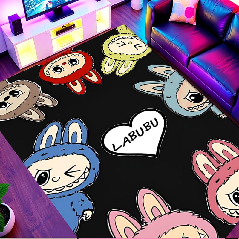 Labubu Print Rug, Washable Floor Carpet, For Entryway Dorm Laundry Room Office Study, Home Decor Birthday Christmas Gift