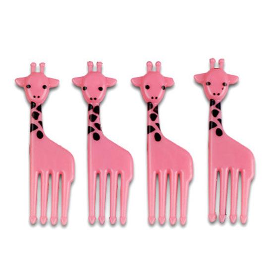 10Pcs Cartoon Animal Fruit Forks Cake Dessert Food Picks Lions Giraffe Elephants Animal Toothpicks Creative Food Presentation Tools for Kids
