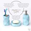 Premium Ceramic Bathroom Accessories Set of 3 | Modern Luxury Bath Set with 300ml Soap Dispenser, Toothbrush Holder & Soap Dish | Home Decor Items
