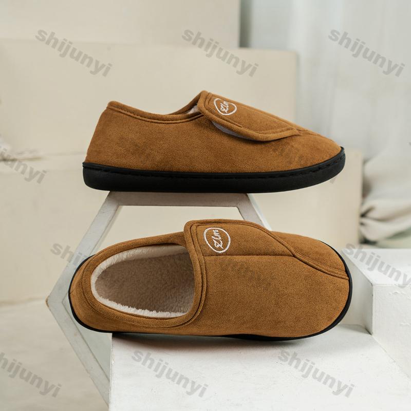 Fashion Women Winter Warm Cotton Slippers Women Home Soft Plush Platform Shoes Thick Sole Couples Outdoor Non-slip Cotton Thick Shoes