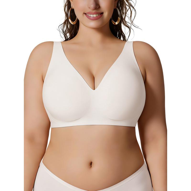 Women Seamless Wireless Comfortable Full Coverage Push Up Gathering Bra