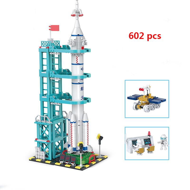 Space Shuttle Launch Center Lunar Lander Model Building Blocks Spaceship Spaceport Figure Rocket Bricks Construction Toys