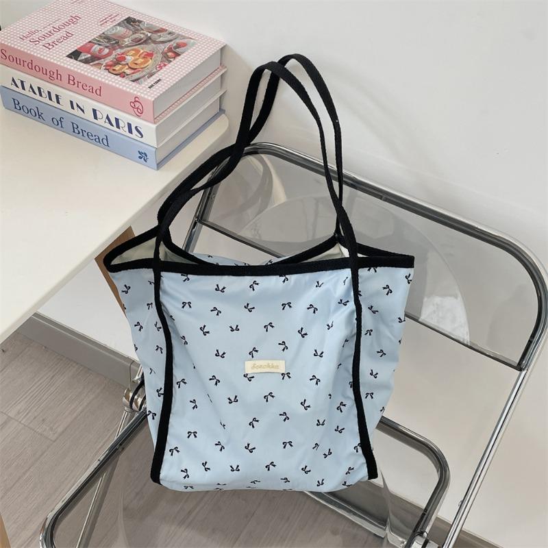 

4 сумки большой вместимости женская весенне-летняя новая наплечная сумка повседневная с бантом сумка-тоут для поездок на работу синий